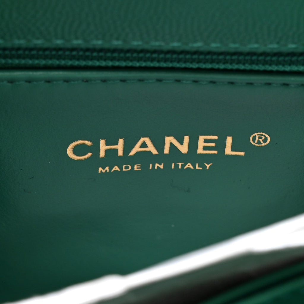 Chanel Caviar Quilted Mini Coco Handle Flap Green
