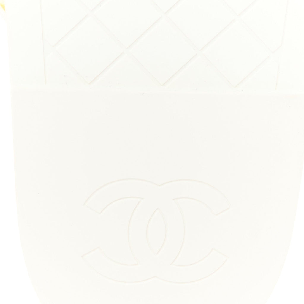 Printed Calfskin Velcro Dad Flat Mules 40 White Yellow