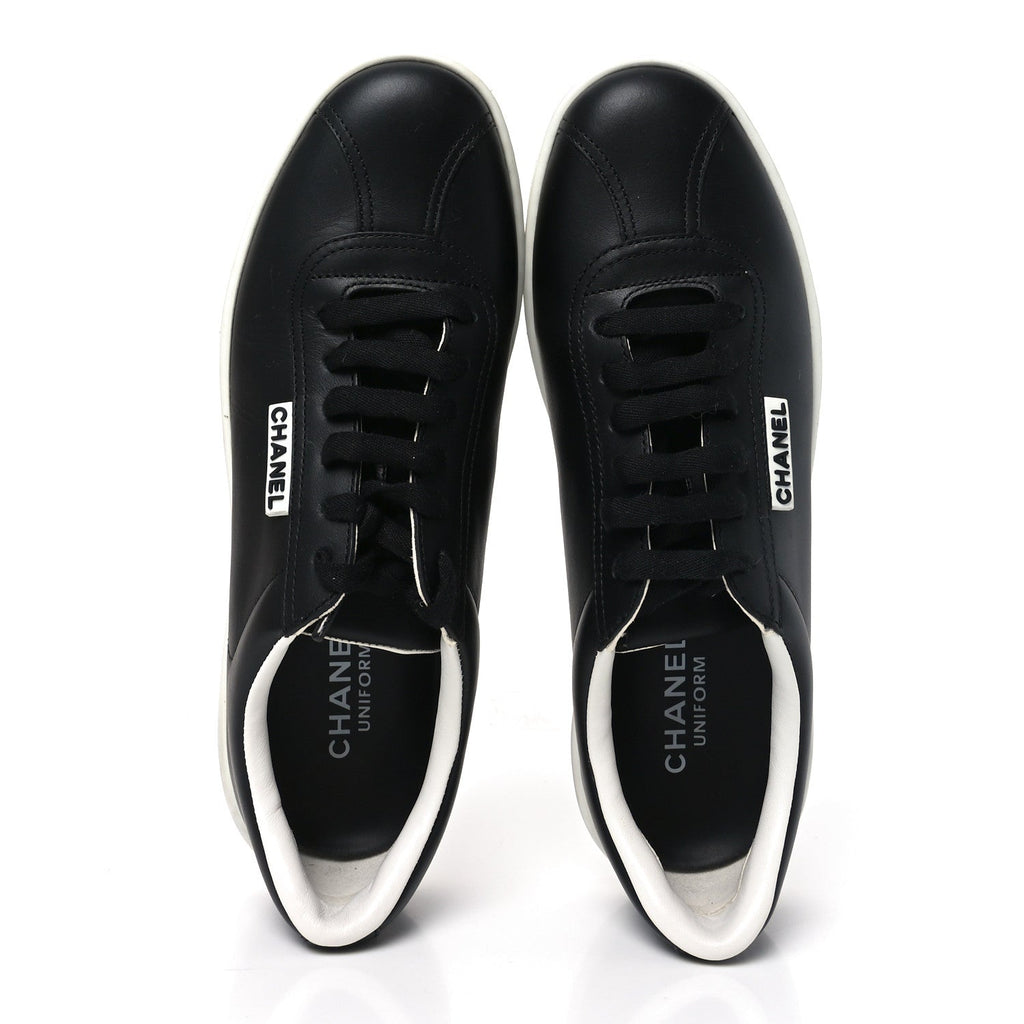 Calfskin CC Uniform Womens Sneakers 39 Black