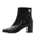 Calfskin CC Ankle Boots 40 Black