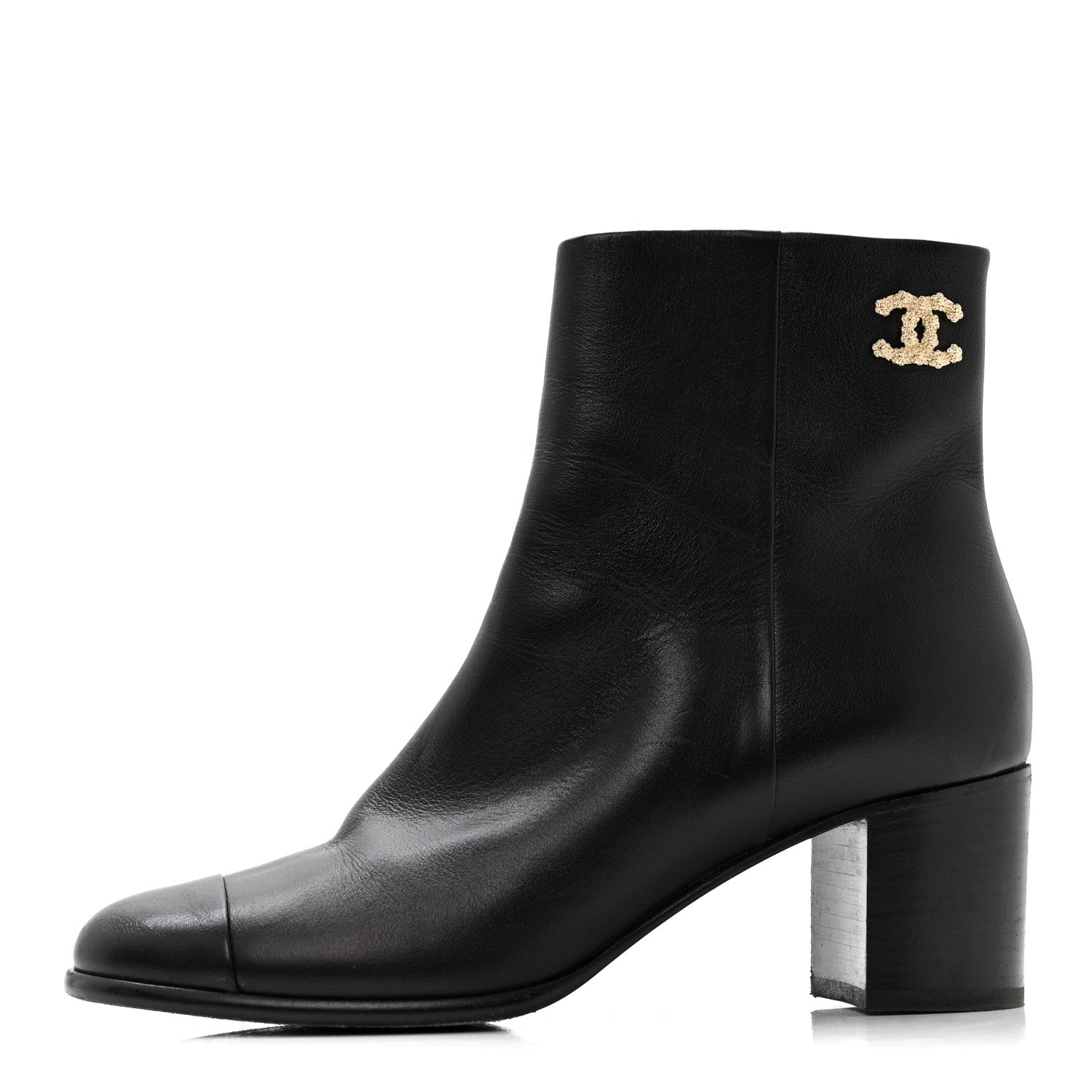 Calfskin CC Ankle Boots 40 Black