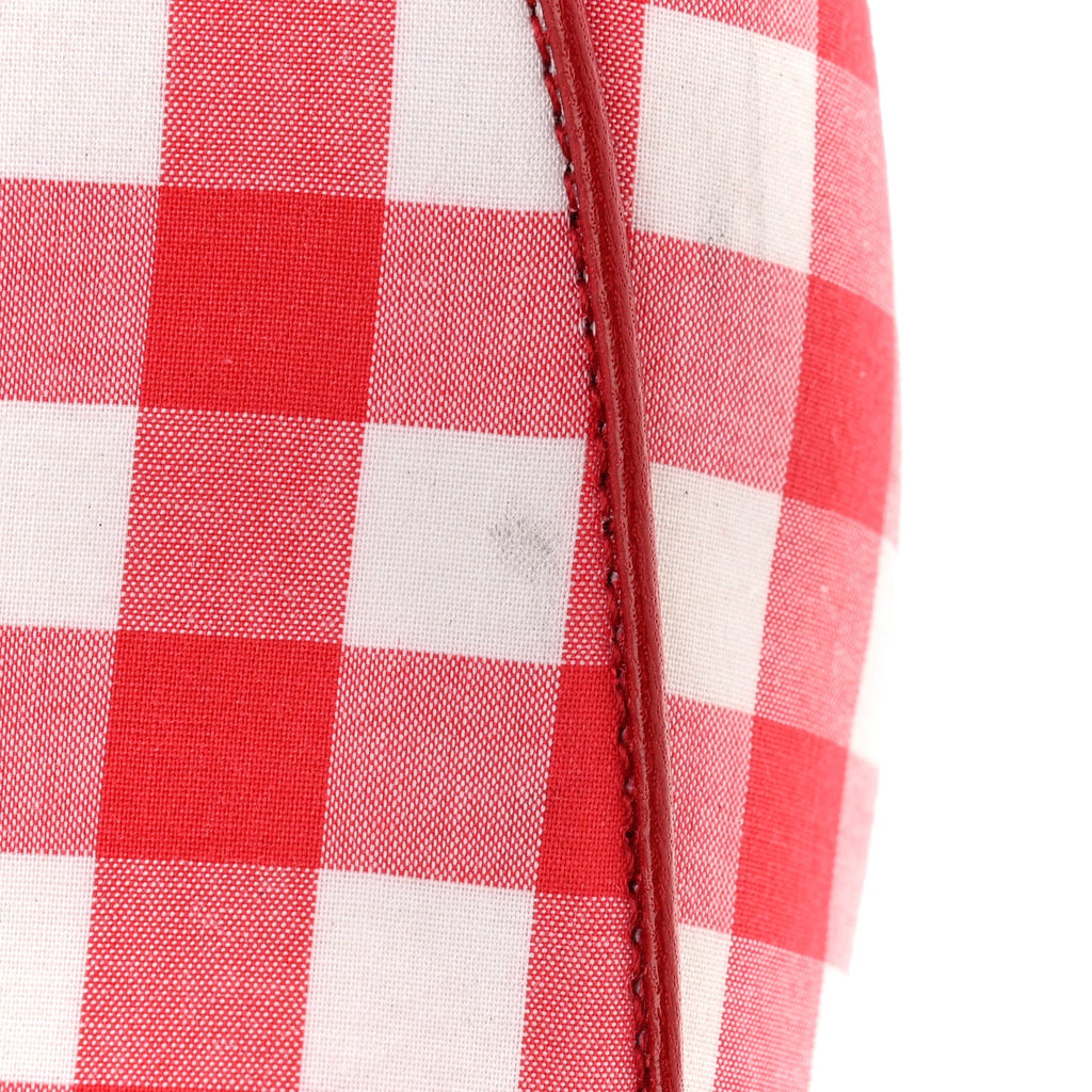 Gucci Cotton Gingham Womens Princetown Slippers 36 White Red