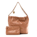 Chanel Shiny Calfskin Quilted Small Chanel 22 Beige