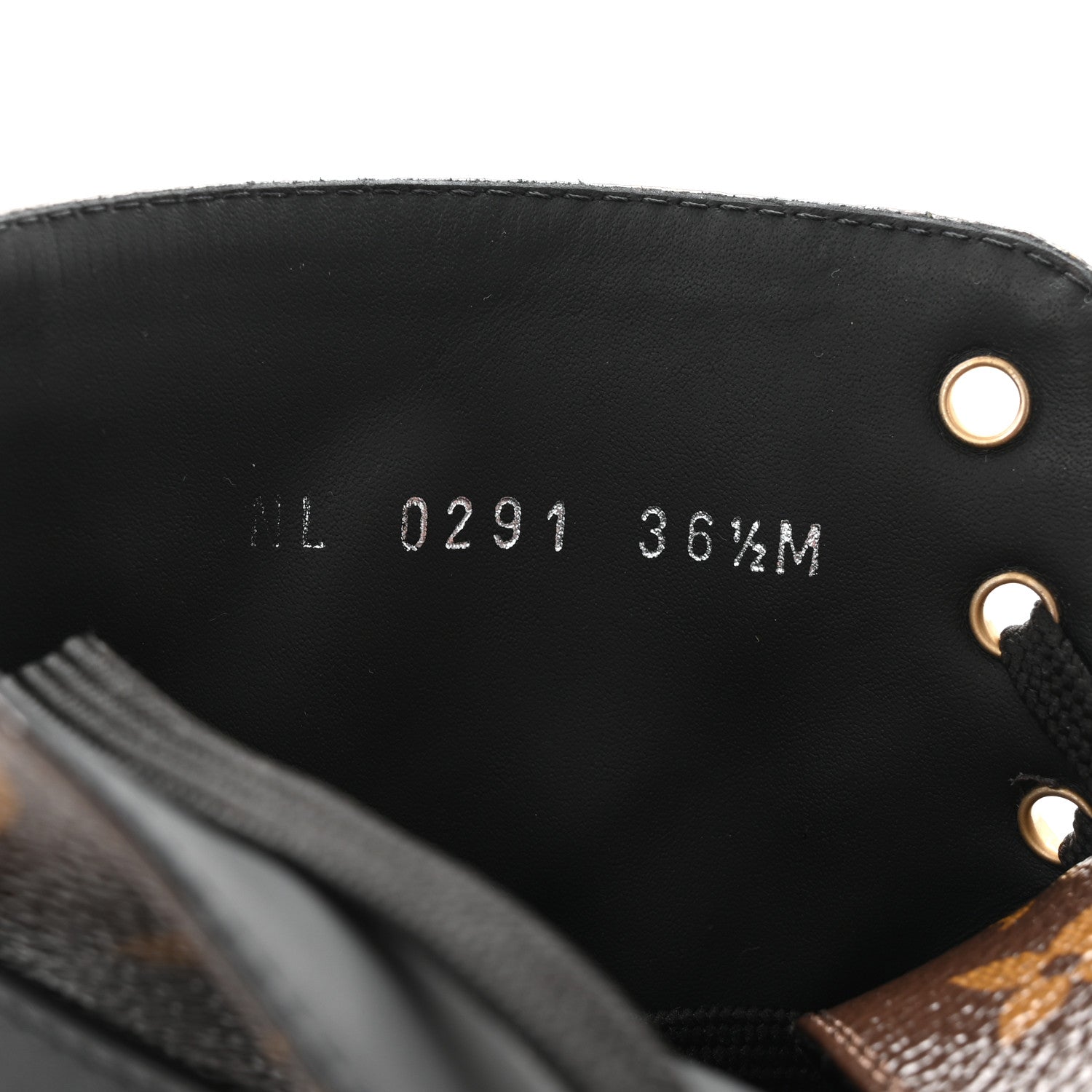 Louis Vuitton Calfskin Monogram Wonderland Flat Ranger Boots 36.5 Black