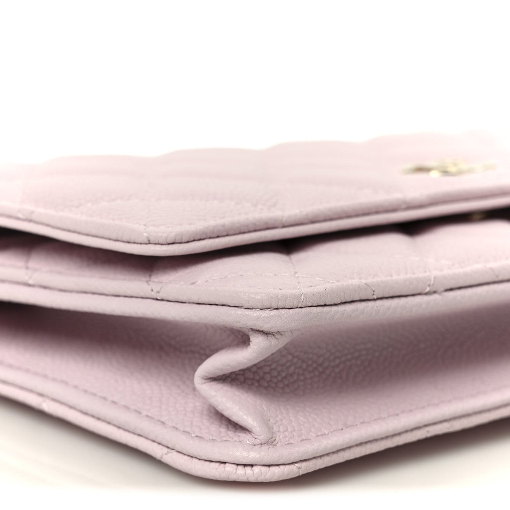 Chanel Caviar Quilted Tiny CC Wallet On Chain WOC Light Pink