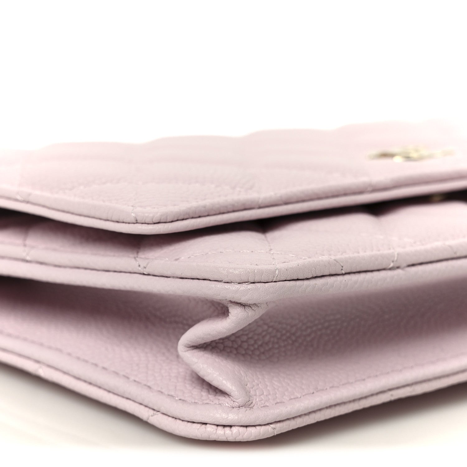 Chanel Caviar Quilted Tiny CC Wallet On Chain WOC Light Pink