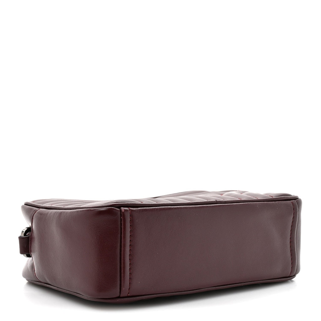 Prada Soft Calfskin Impunture Diagramme Small Camera Bag Granato