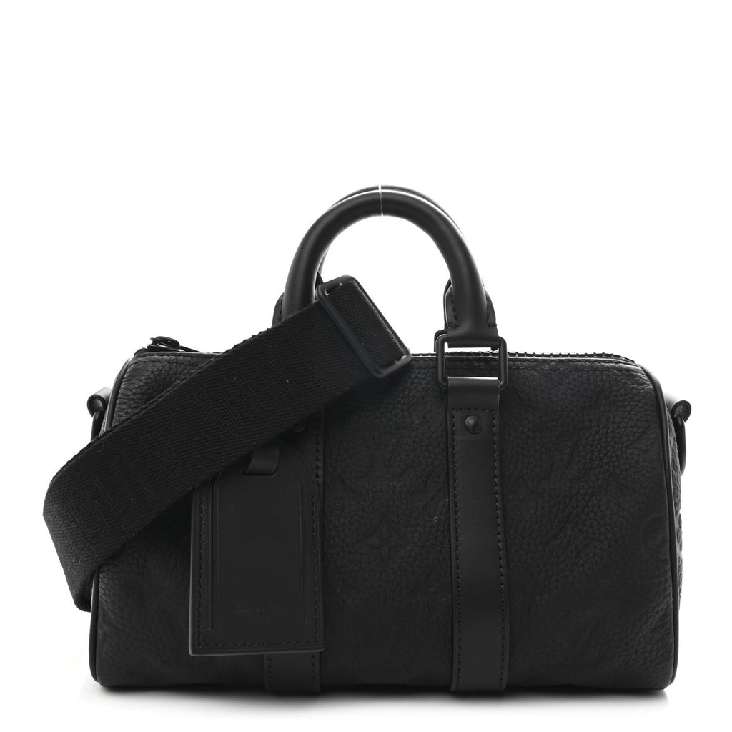 Louis Vuitton Monogram Taurillon Keepall Bandouliere 25 Black