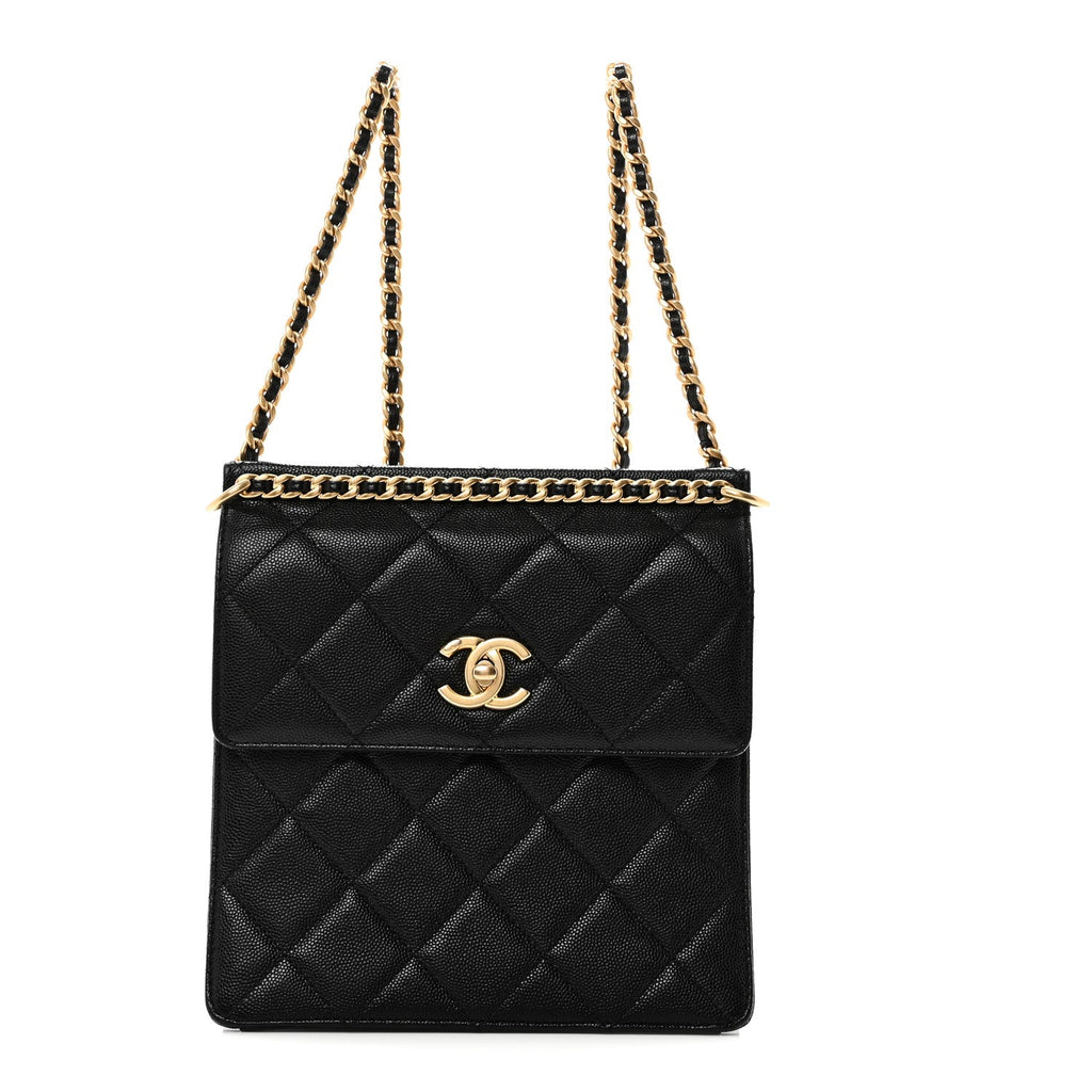 Chanel Caviar Quilted Multi Chain Backpack Black
