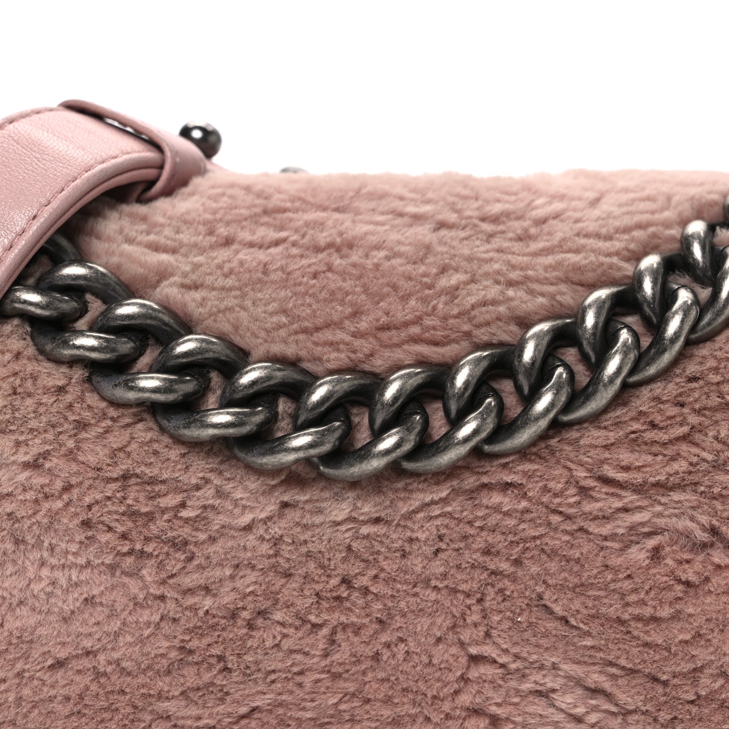 Chanel Fur Calfskin Small Boy Flap Pink