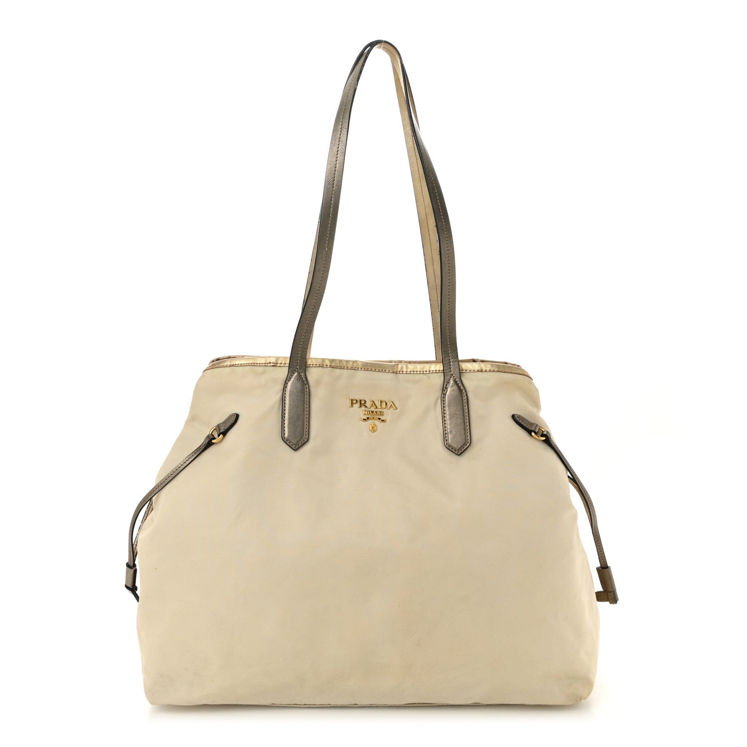Prada Tessuto Nylon Saffiano Shopping Tote White