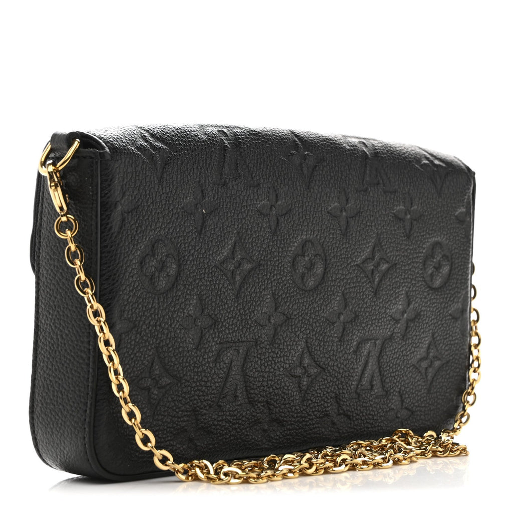 Louis Vuitton Empreinte Pochette Felicie Chain Wallet Black