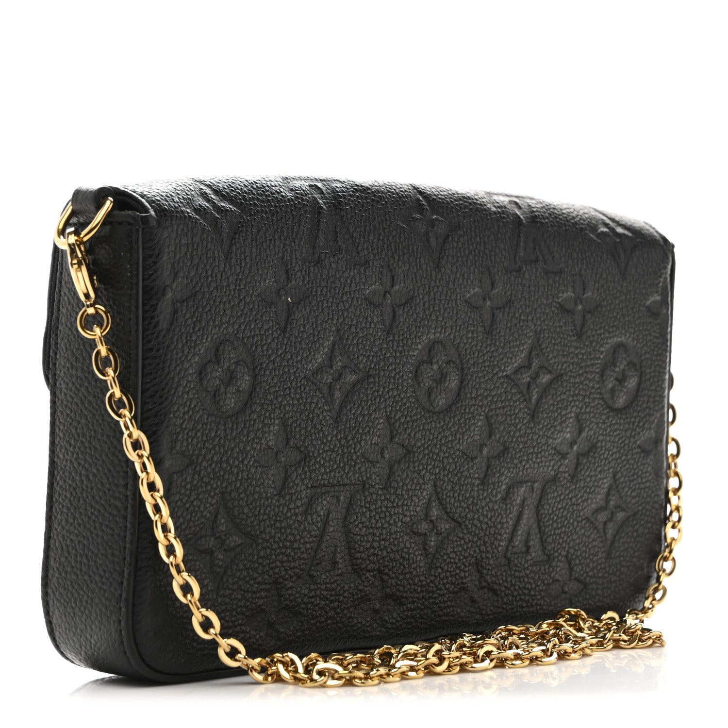 Louis Vuitton Empreinte Pochette Felicie Chain Wallet Black