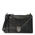 Christian Dior Metallic Patent Micro-Cannage Medium Diorama Flap Bag Onyx Black