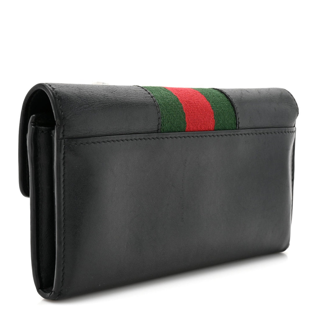 Gucci Calfskin Sylvie Continental Wallet Black