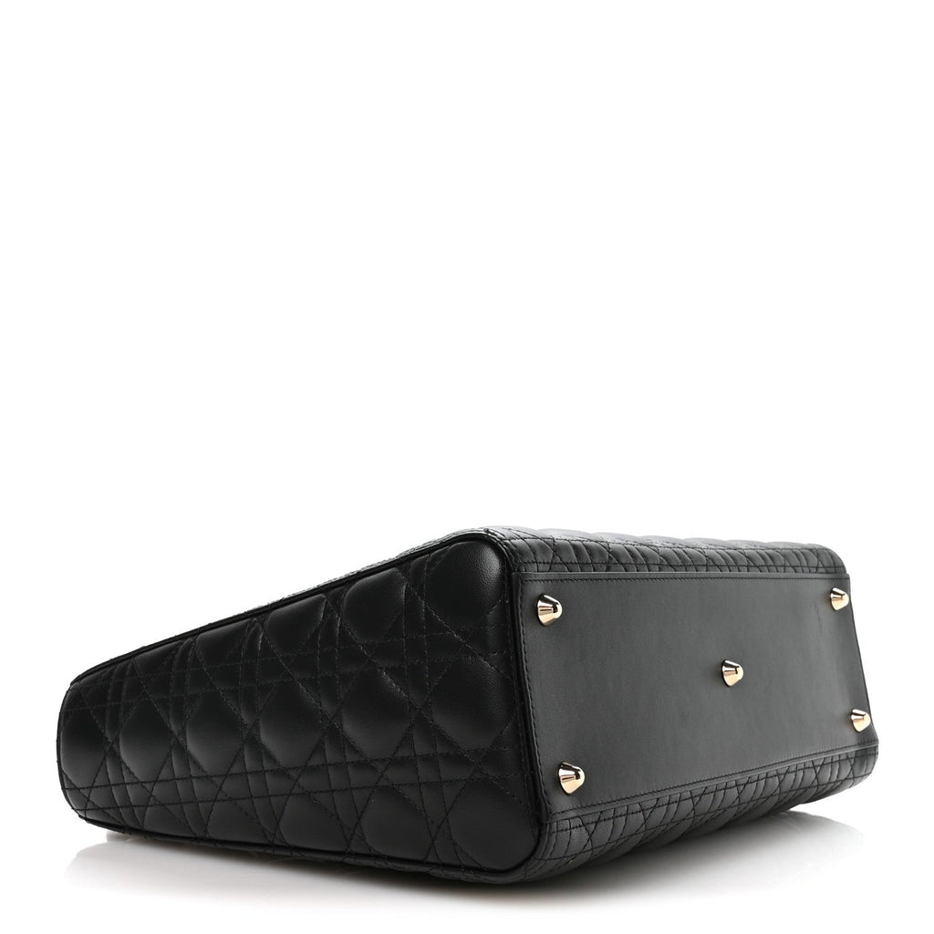 Christian Dior Lambskin Cannage Large Lady Dior Black