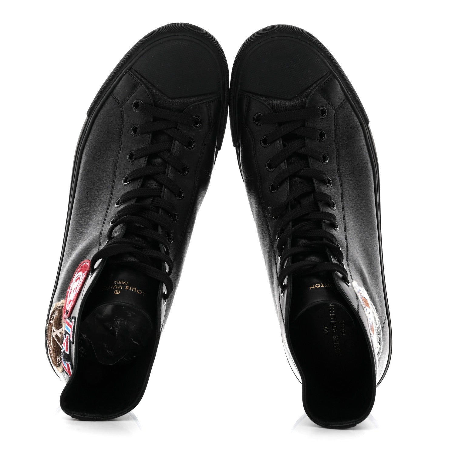 Louis Vuitton Calfskin LV League Tattoo Sneaker Boots 8.5 Black