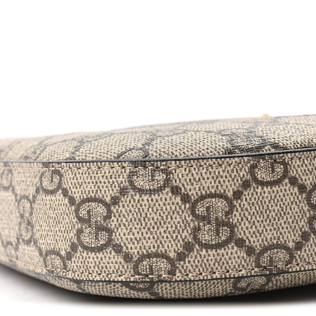 Gucci GG Supreme Monogram Snakeskin Small Jackie 1961 Hobo Beige Ebony