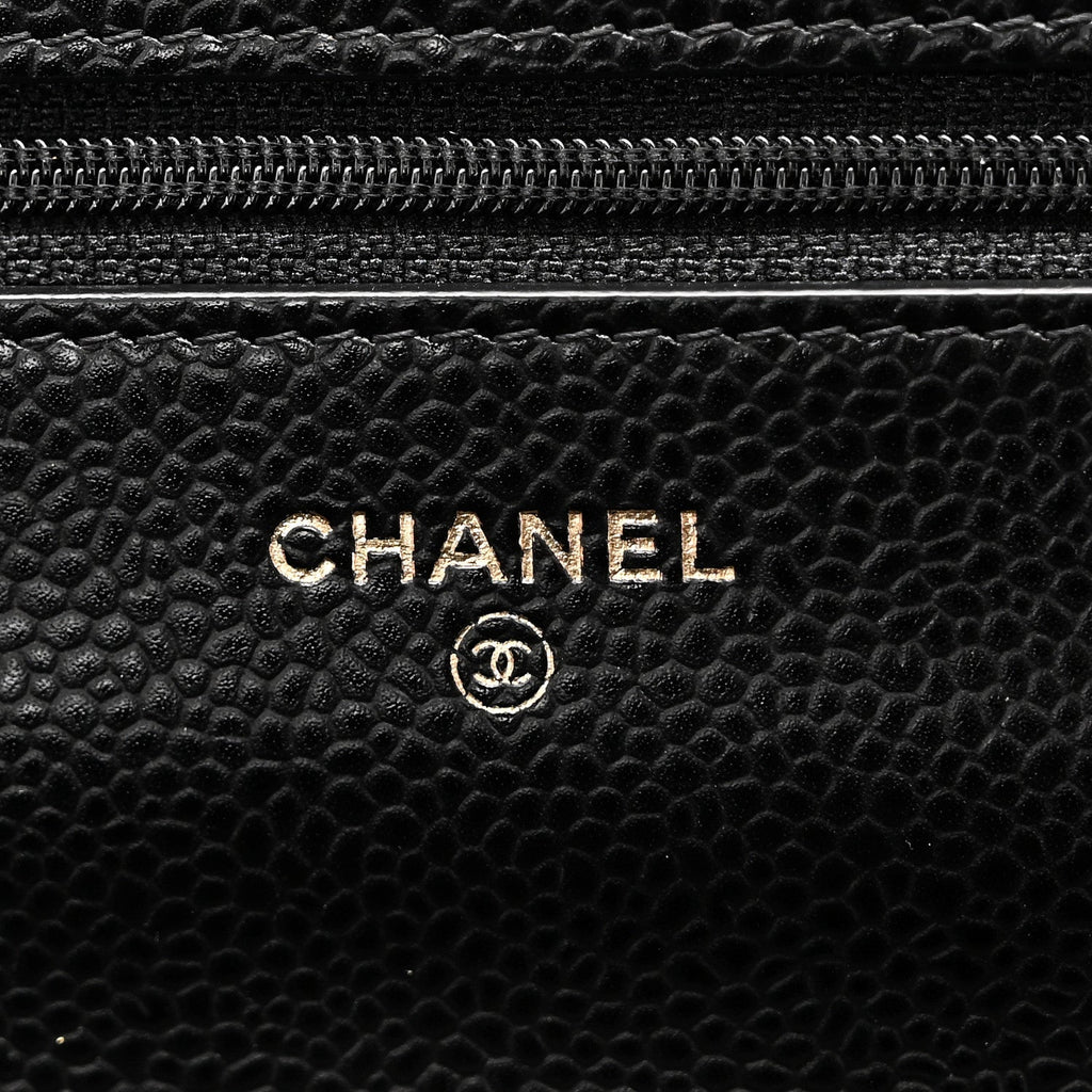 Chanel Caviar Quilted Wallet on Chain WOC Black