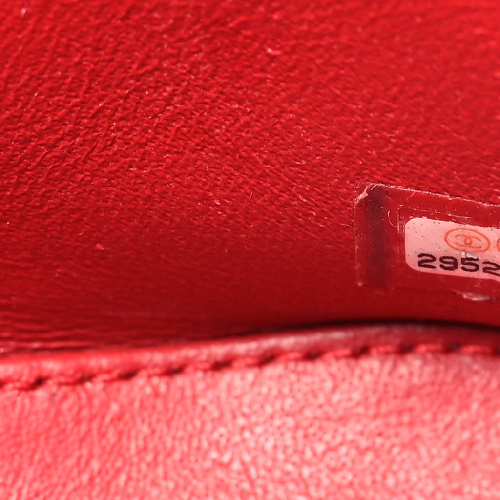 Chanel Lambskin Quilted Trendy Vanity Case Red