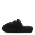 Chanel Shearling CC Flat Mules 36 Black
