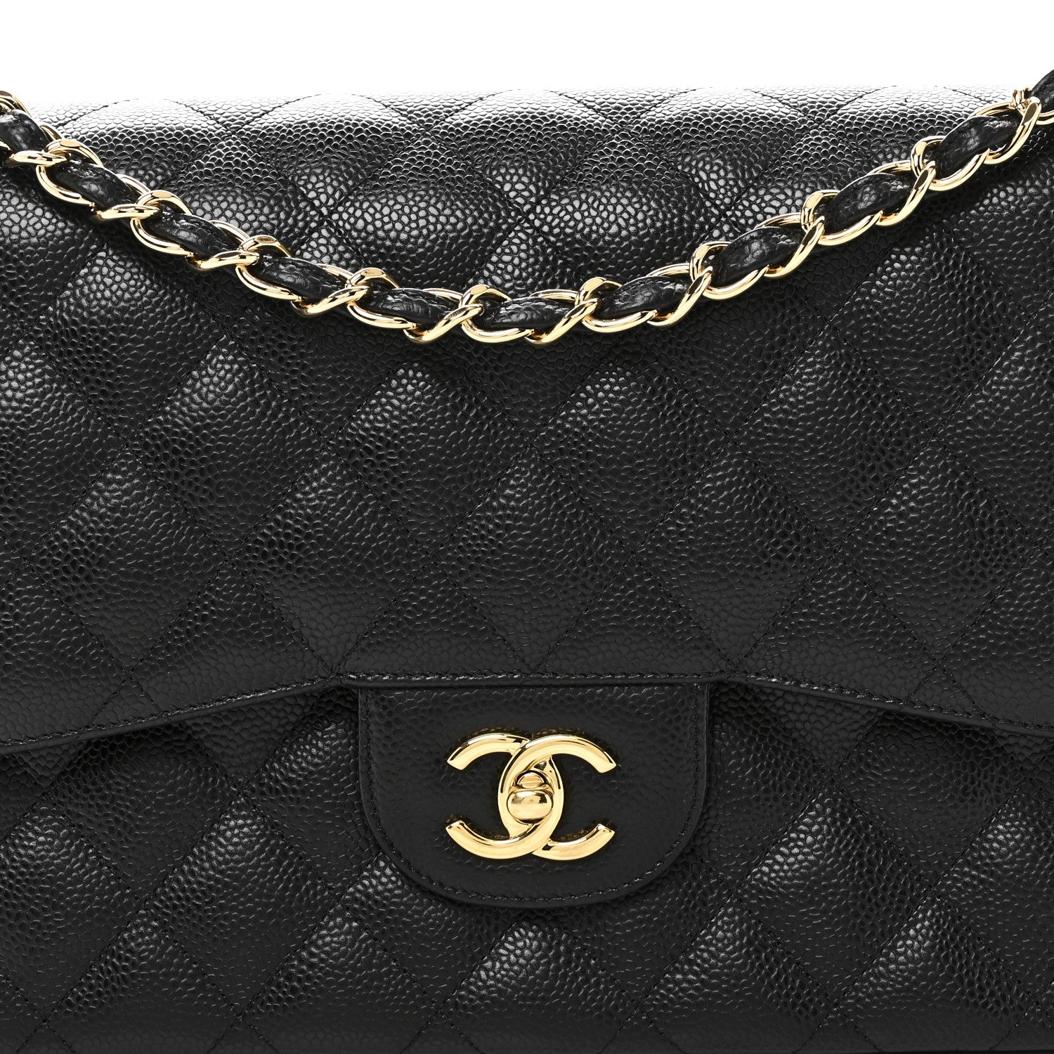 Chanel Caviar Quilted Jumbo Double Flap Black