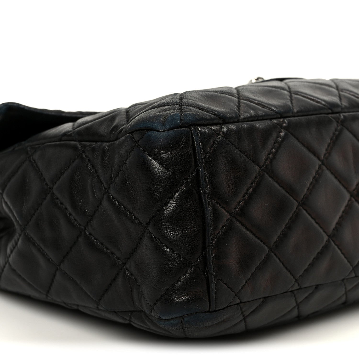 Chanel Washed Lambskin Quilted Maxi Single Flap Black