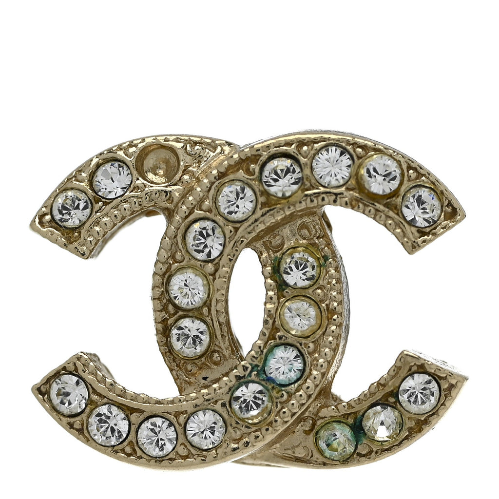 Crystal CC Earrings Gold