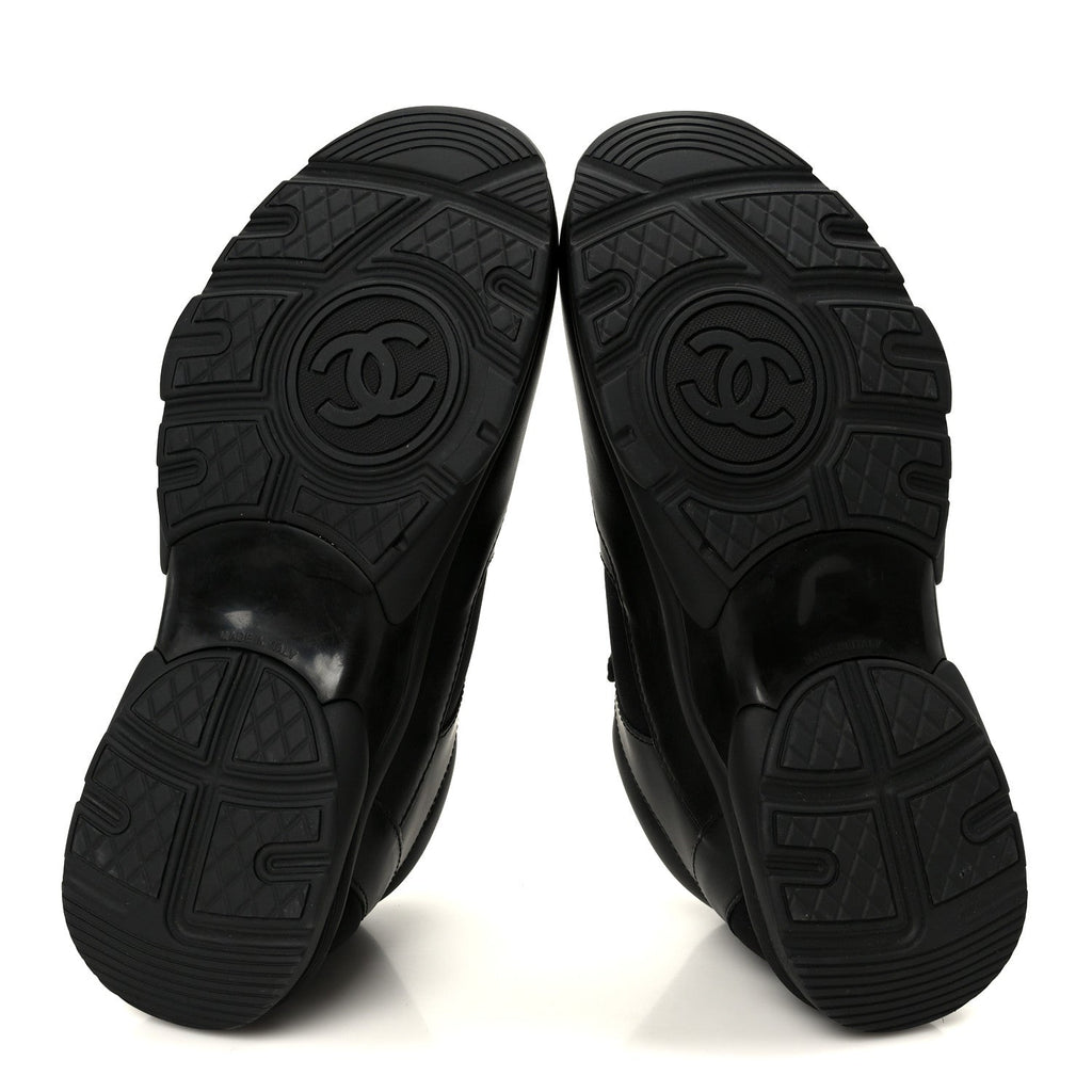 Lambskin Fabric CC Sneakers 39 Black