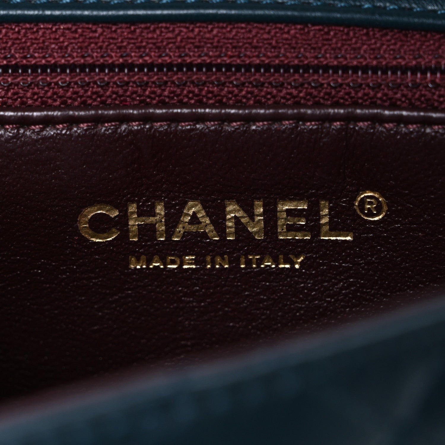 Chanel Lambskin Quilted Mini Two Tone Day Flap Navy Turquoise