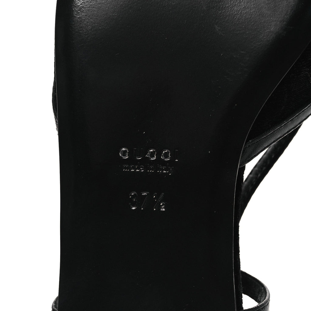 Gucci Velvet GG Monogram Slingback Ballet Flats 37.5 Black