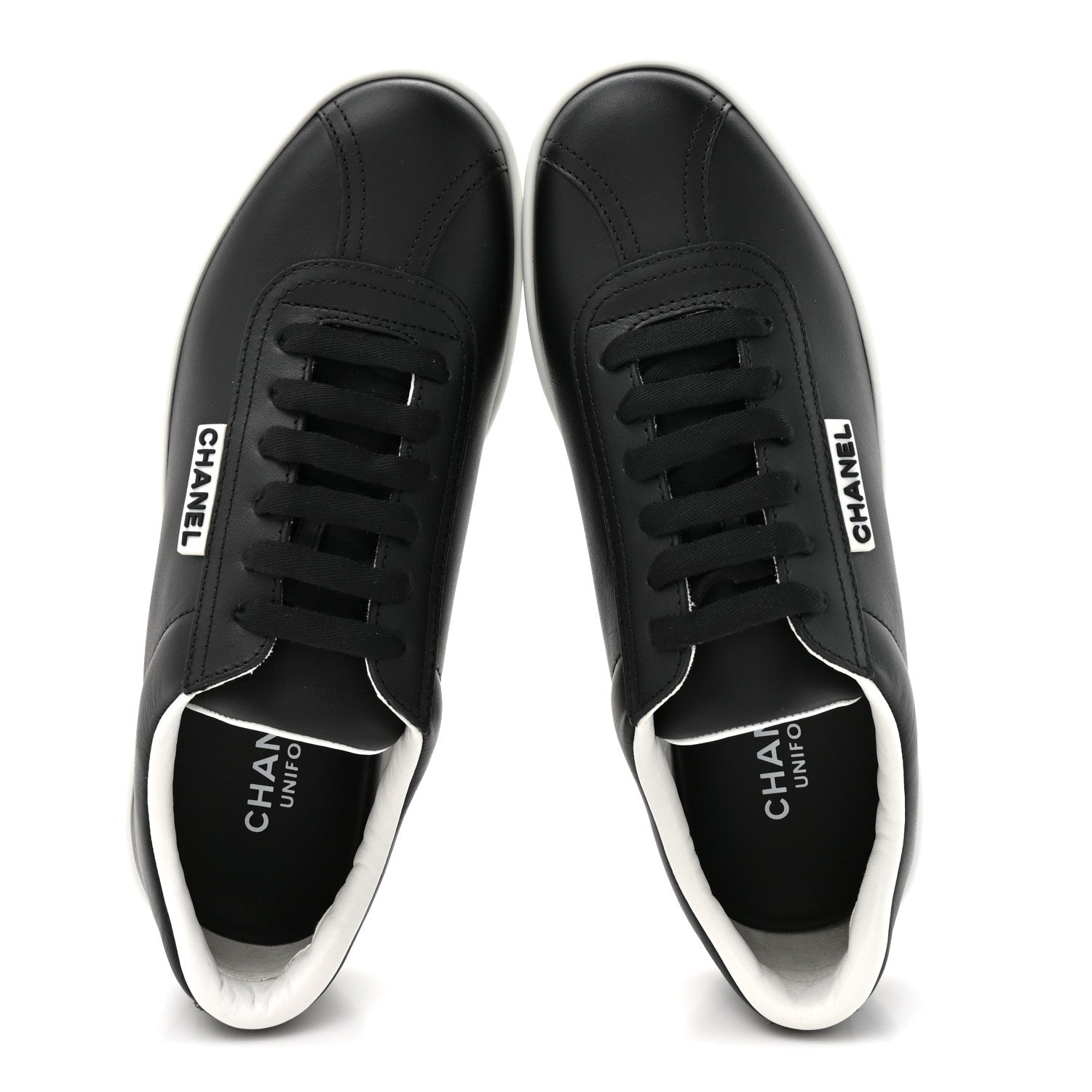 Calfskin CC Womens Sneakers 37 Black