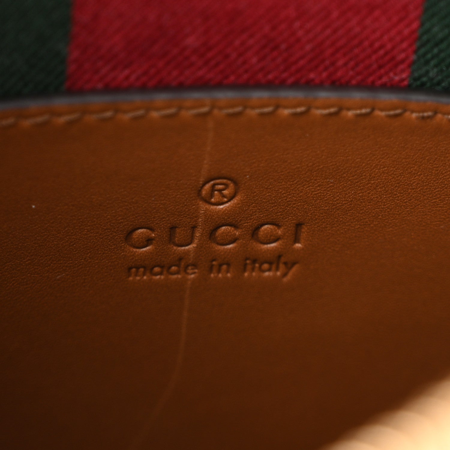 Gucci GG Supreme Monogram Textured Calfskin Small Emblem Shoulder Bag Beige Dark Brown