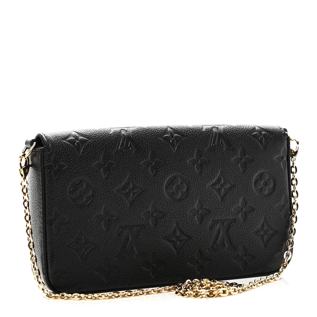 Louis Vuitton Empreinte Pochette Felicie Chain Wallet Black