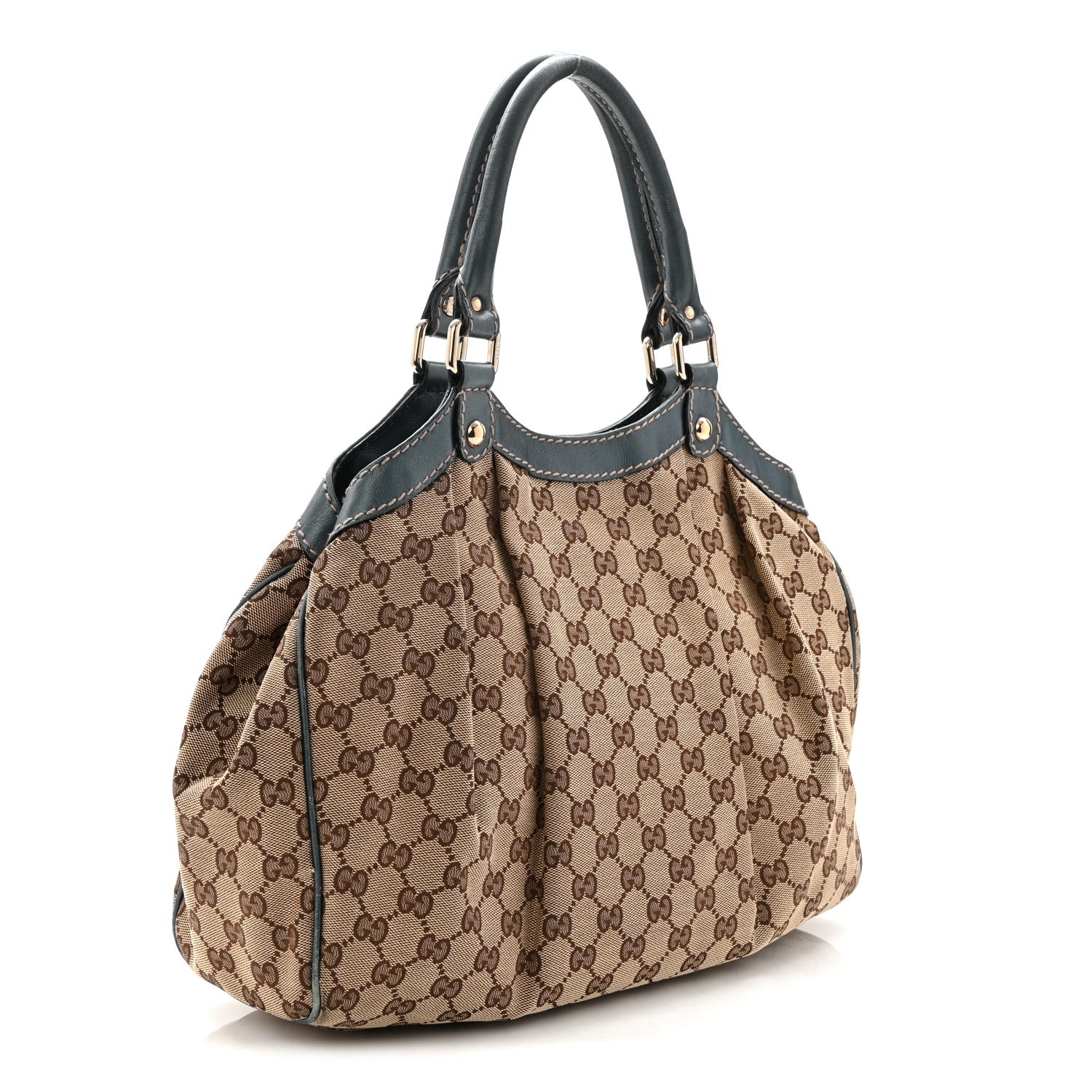 Gucci Monogram Medium Sukey Tote Metallic Blue