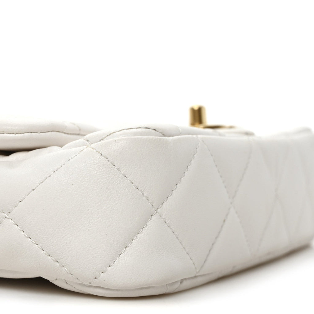 Chanel Lambskin Quilted Flap White