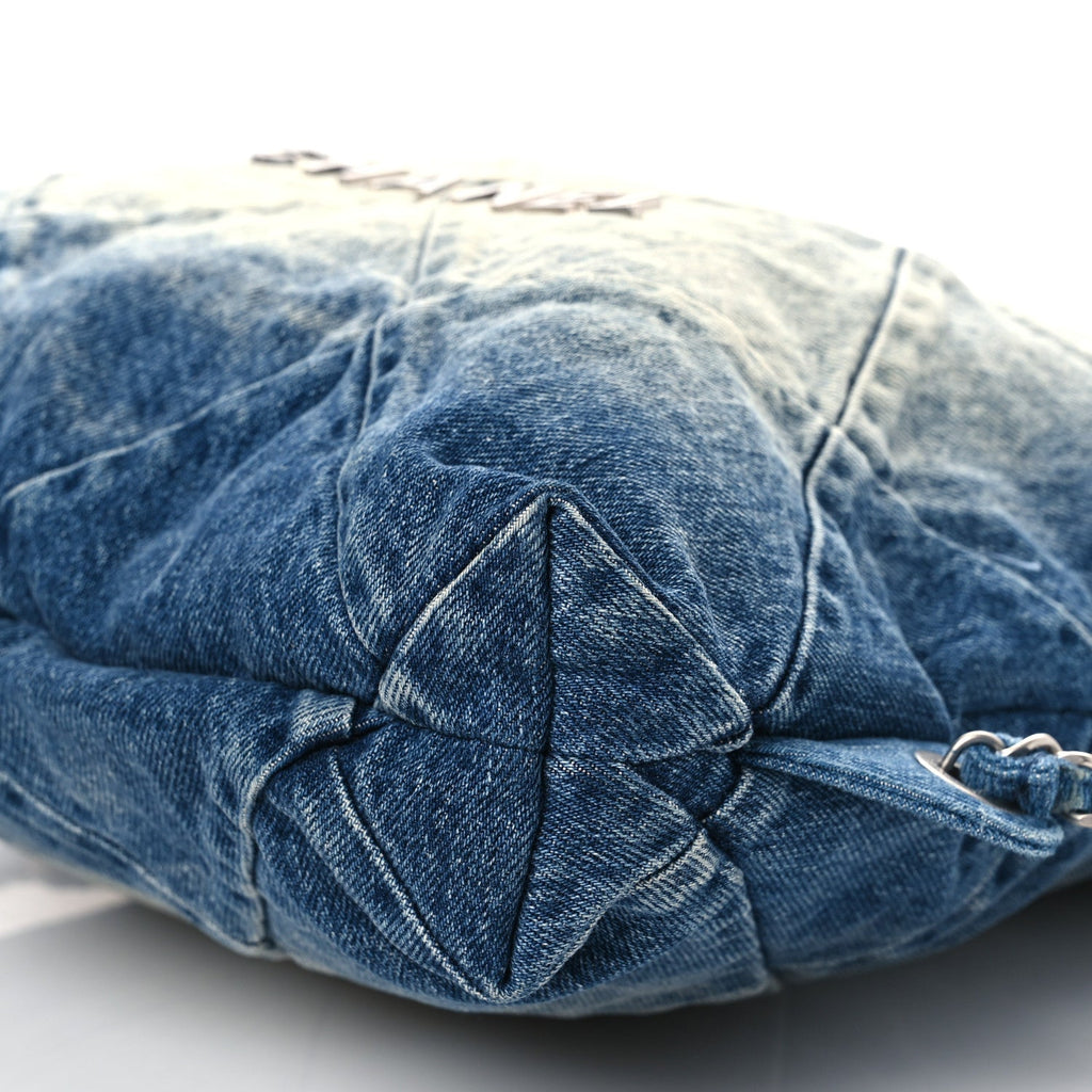 Chanel Denim Quilted Chanel 22 Backpack Blue