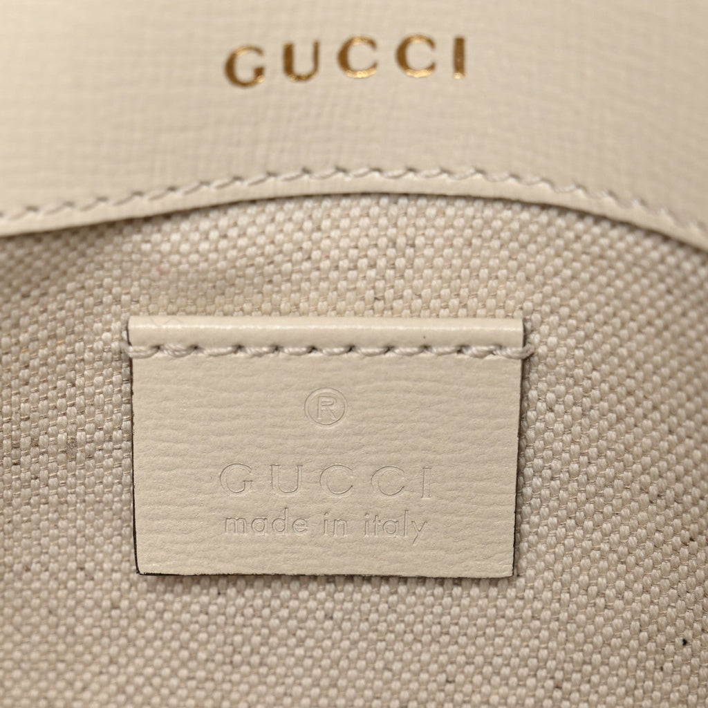 Gucci Azalea Calfskin Web Mini Horsebit 1955 Shoulder Bag Mystic White