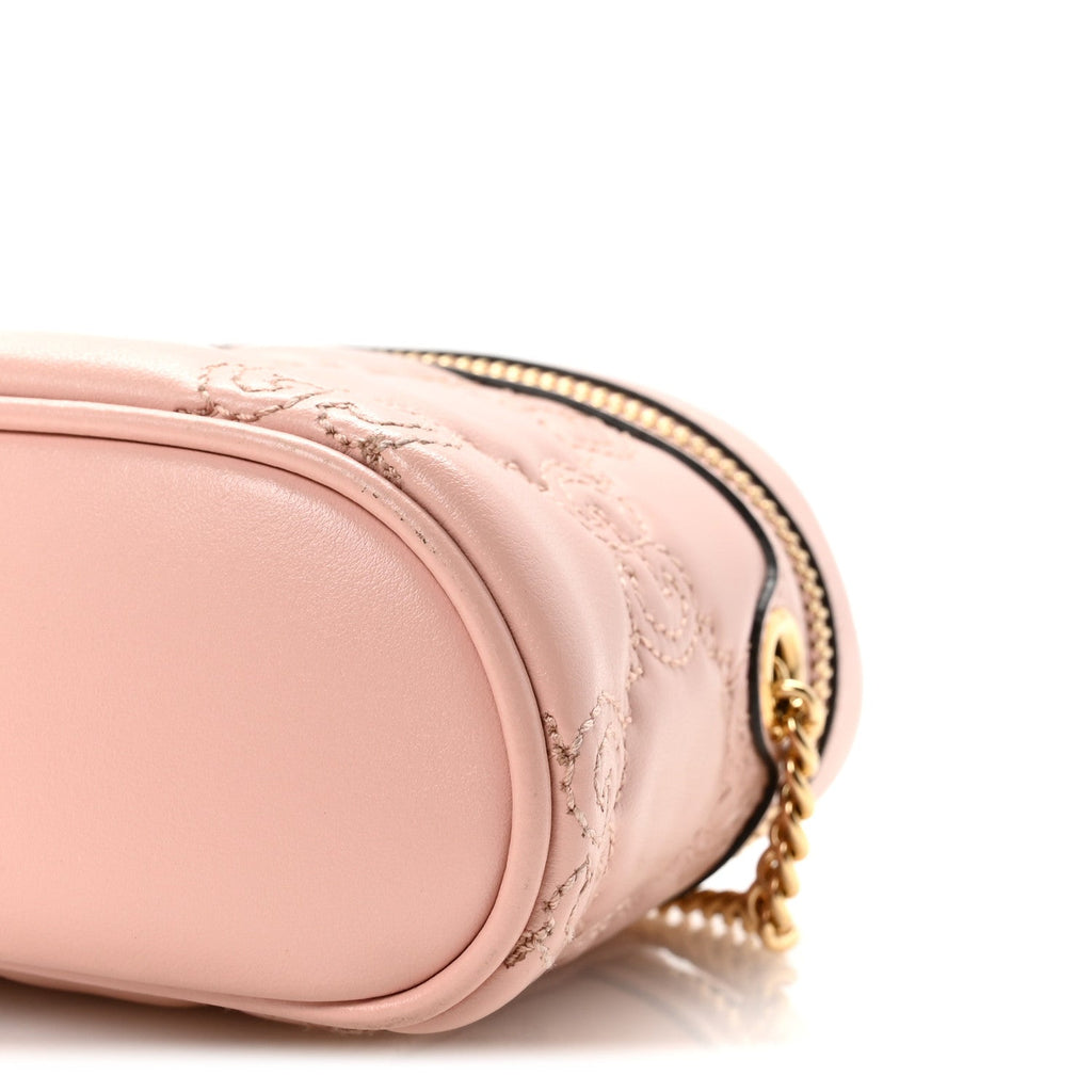 Gucci Calfskin GG Matelasse Mini Top Handle Bag Perfect Pink