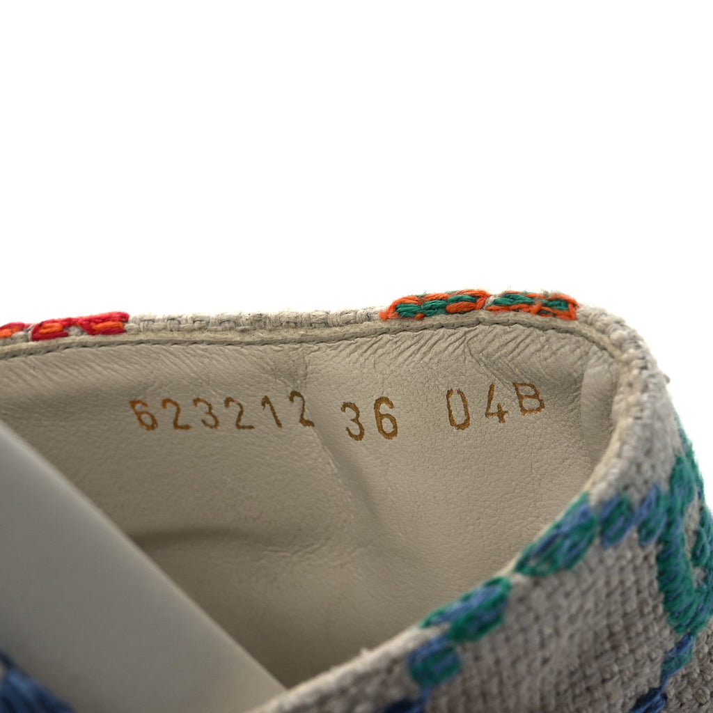 Gucci Linen Psychedelic Mini GG Monogram Angelina Platform 55mm Slide Sandals 36 Multicolor