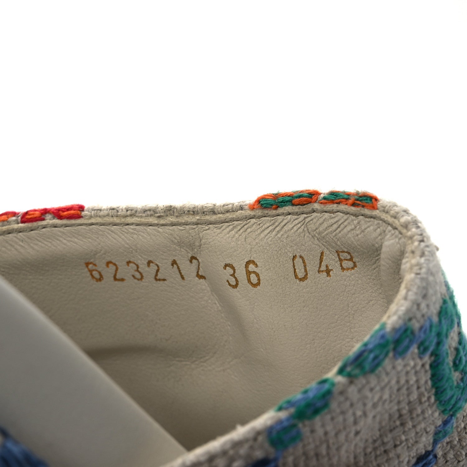 Gucci Linen Psychedelic Mini GG Monogram Angelina Platform 55mm Slide Sandals 36 Multicolor