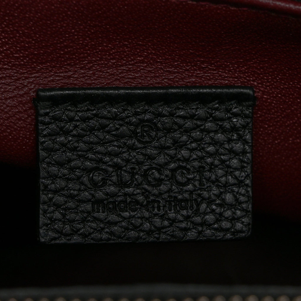 Gucci Grainy Calfskin Medium Zumi Top Handle Bag Black