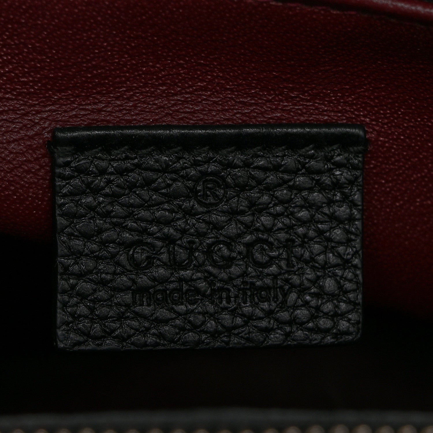 Gucci Grainy Calfskin Medium Zumi Top Handle Bag Black