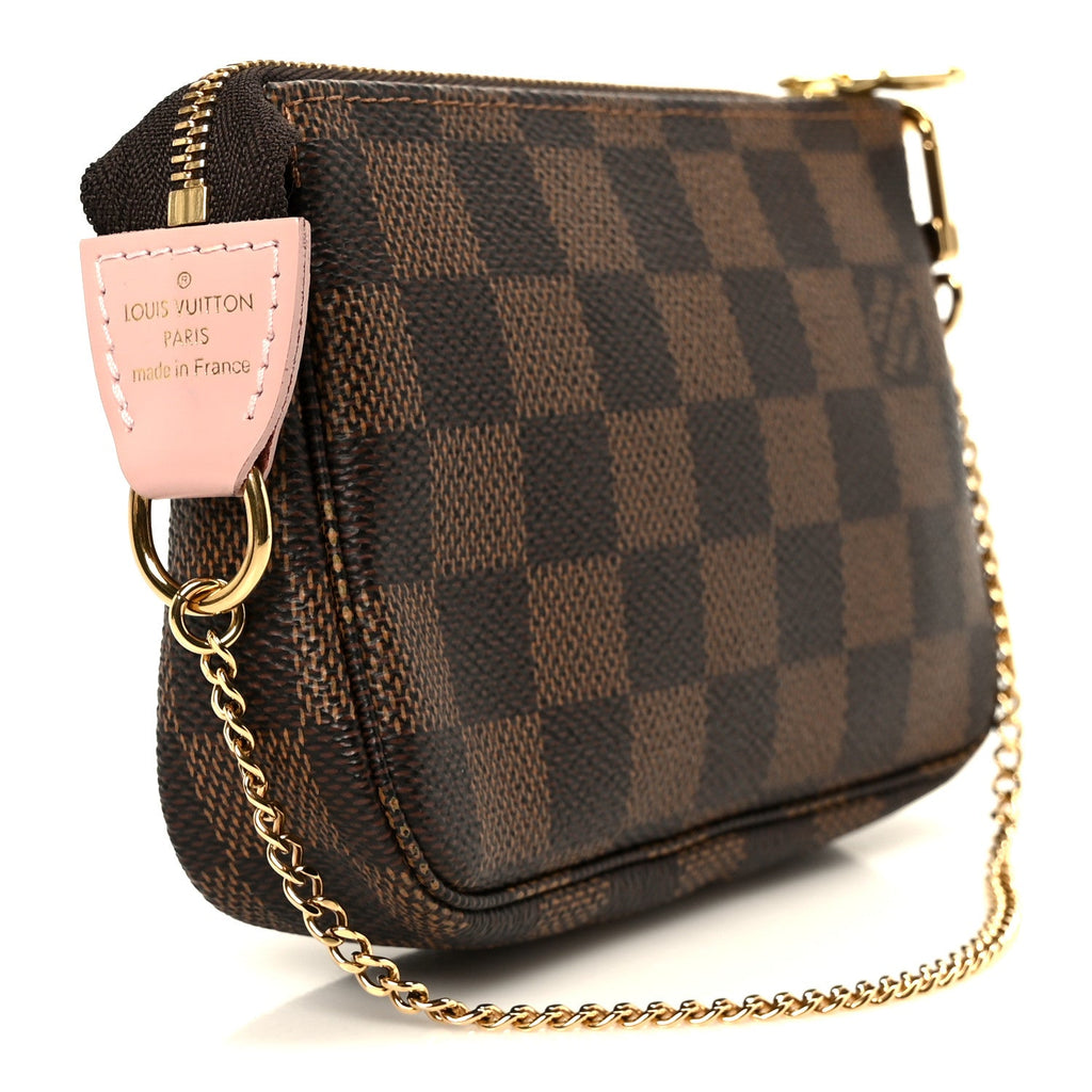 Louis Vuitton Damier Ebene 2020 Christmas Animation Big Wheel Mini Pochette Accessories Rose Ballerine