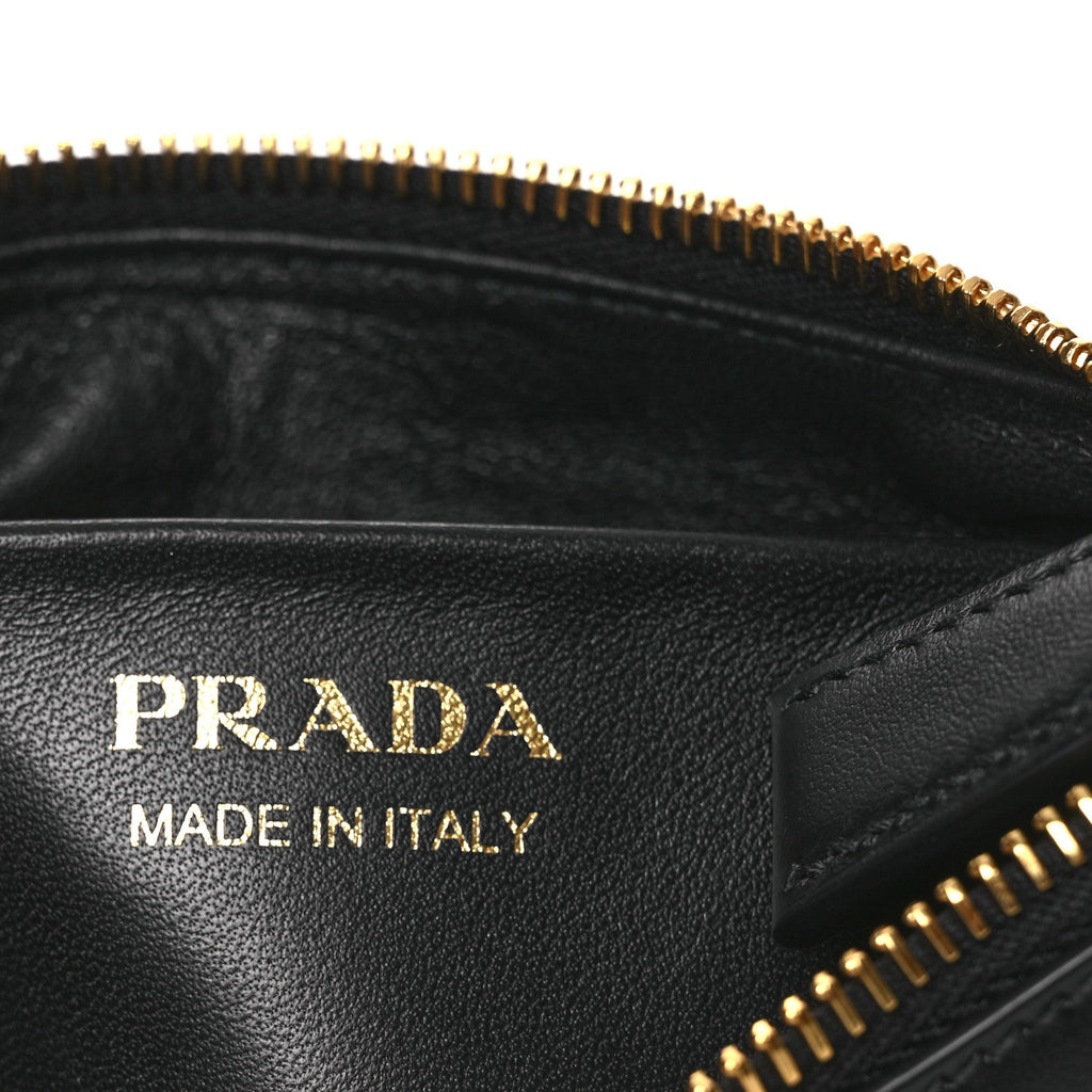 Prada Soft Calfskin Mini Arque Shoulder Bag Black