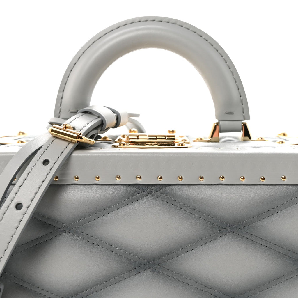 Louis Vuitton Lambskin Malletage Petite Valise Palazzo Ecume