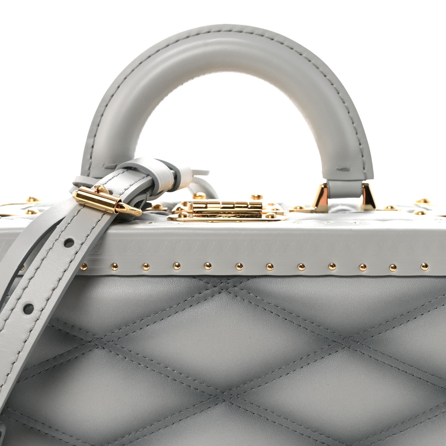 Louis Vuitton Lambskin Malletage Petite Valise Palazzo Ecume