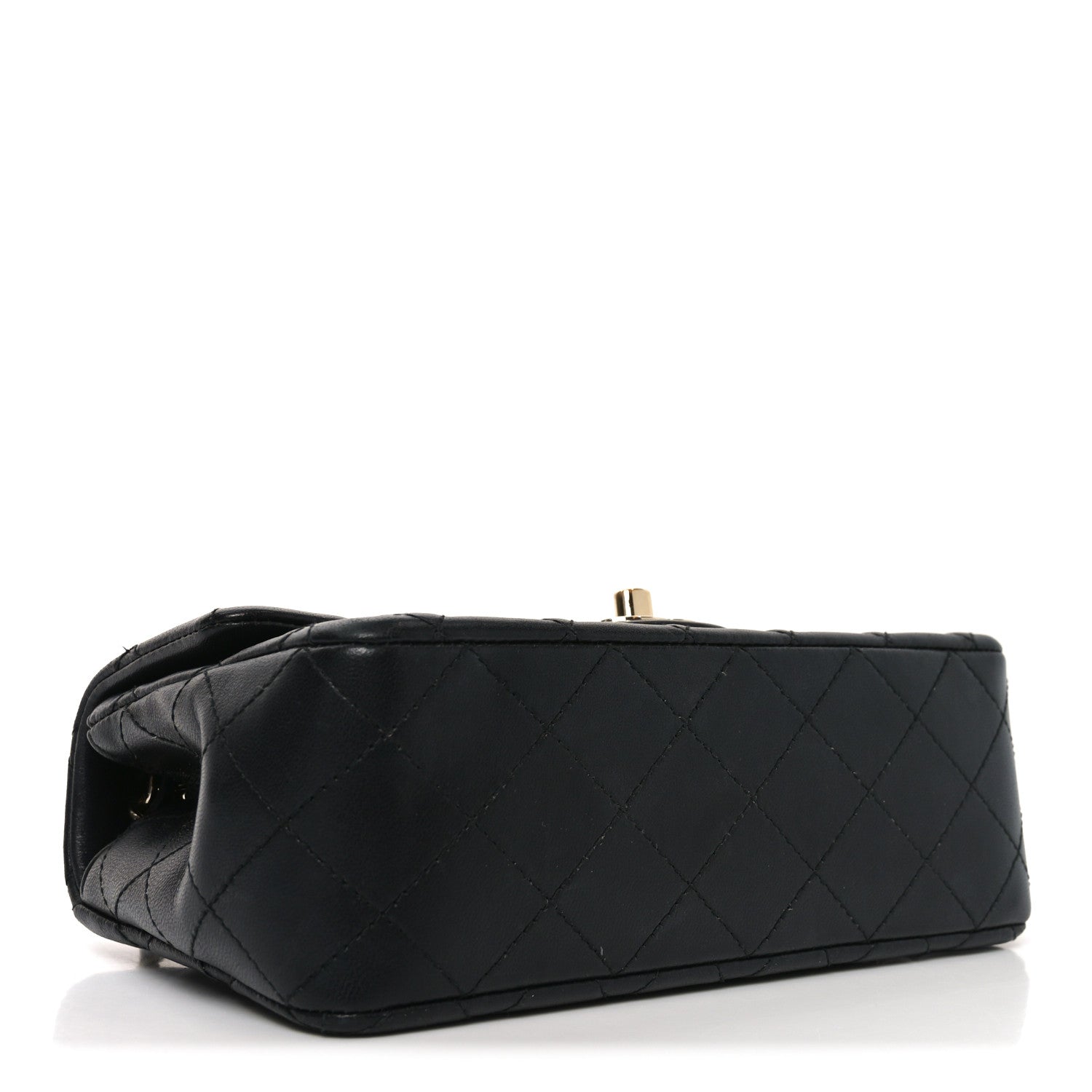 Chanel Lambskin Quilted Mini Rectangular Flap Black