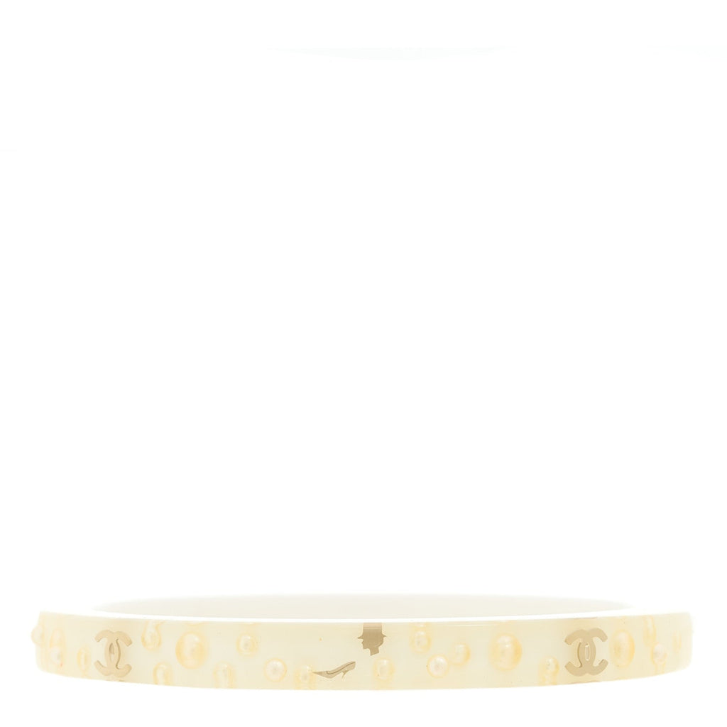 Resin CC Pearl Cuff Transparent White
