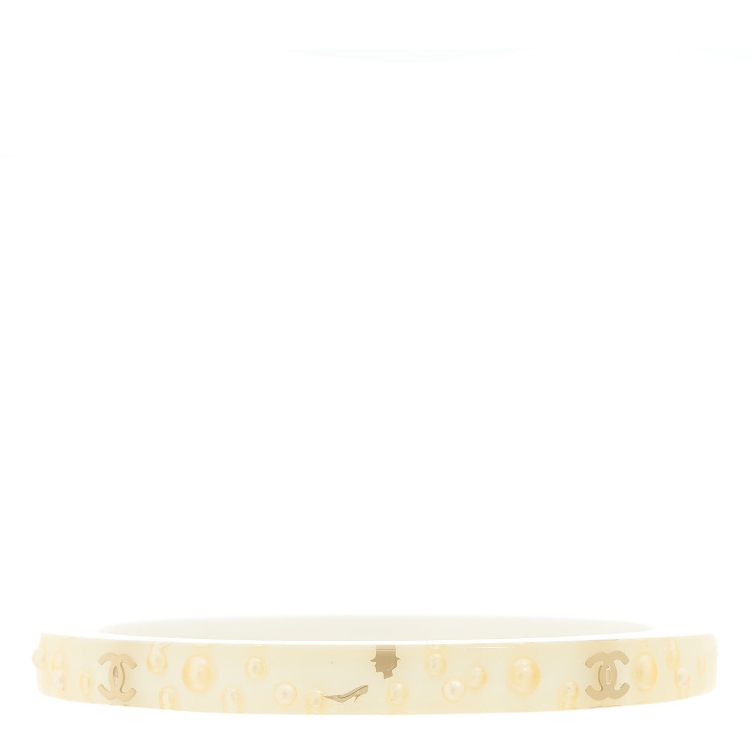 Resin CC Pearl Cuff Transparent White